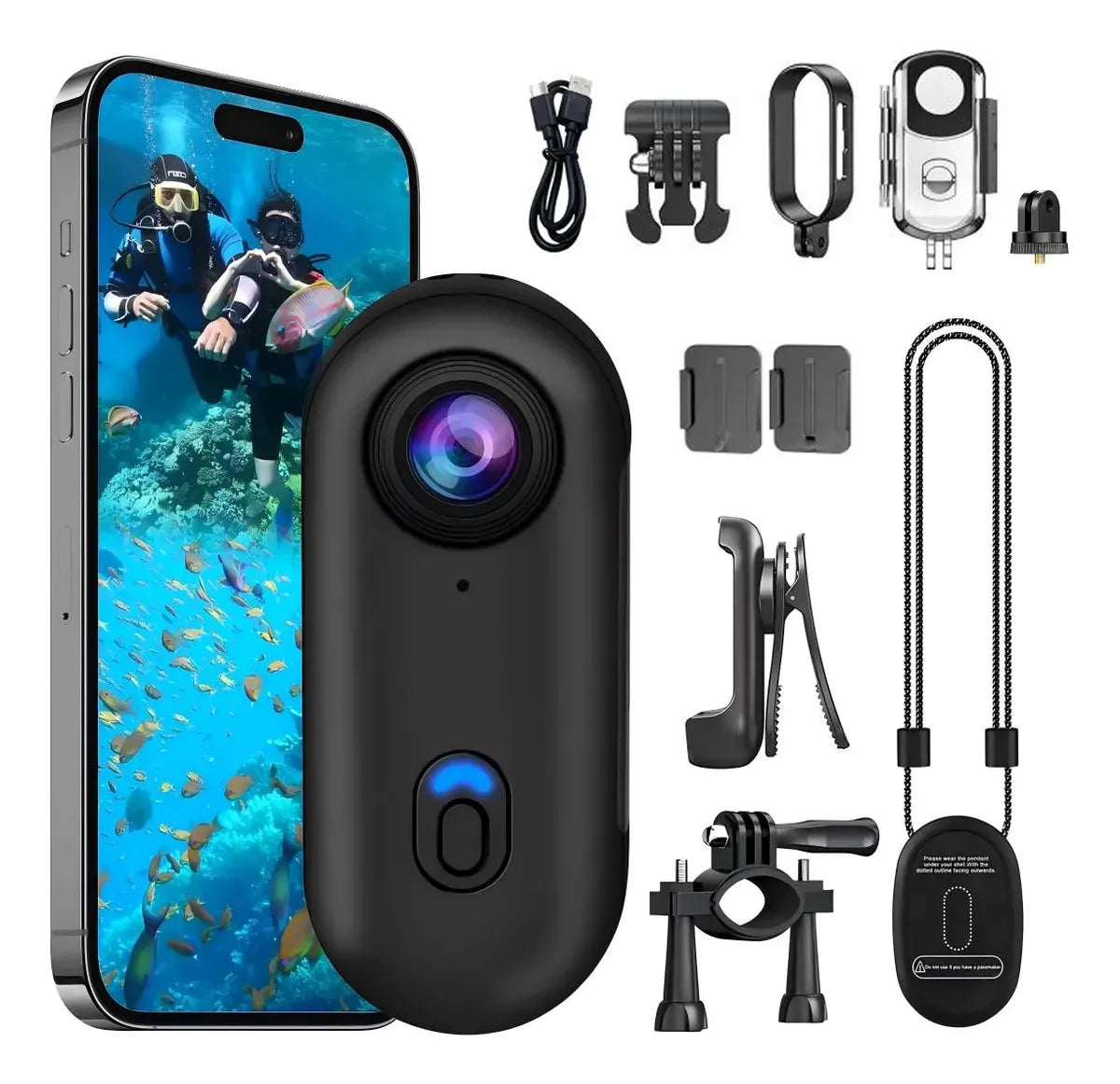 Cámara Deportiva Thumb Riding H88 1080P con Wi‑Fi y Soportes