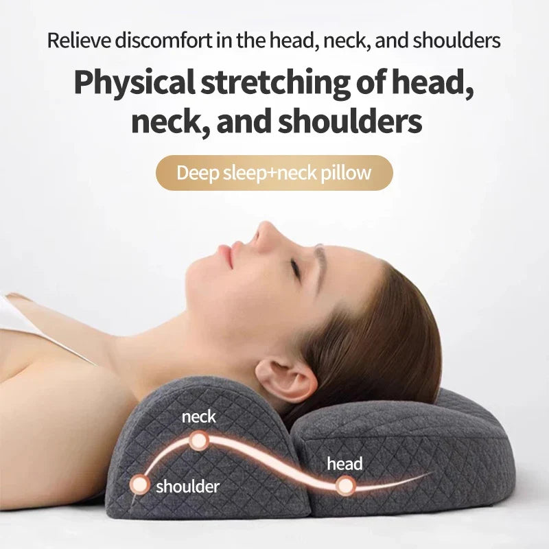 Almohada Cervical Ergonómica de Espuma Viscoelástica Gris